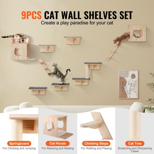 Wall Mounted Cat Shelves Cat Wall Shelves and Perches with Jumping Boards