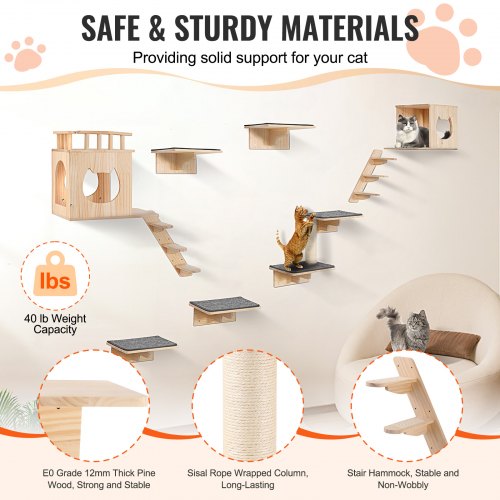 Wall Mounted Cat Shelves Cat Wall Shelves and Perches with Jumping Boards
