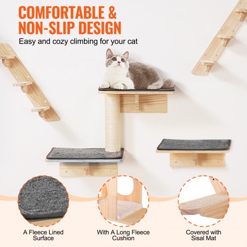 Wall Mounted Cat Shelves Cat Wall Shelves and Perches with Jumping Boards