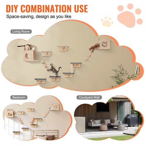 Wall Mounted Cat Shelves Cat Wall Shelves and Perches with Jumping Boards