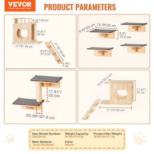 Wall Mounted Cat Shelves Cat Wall Shelves and Perches with Jumping Boards