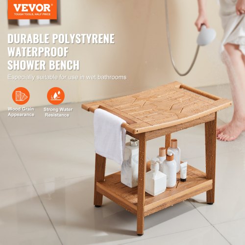 Poly Lumber Shower Bench 21 x 14 x 18.5 in Shower Stool Chair for Bathroom –