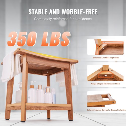 Poly Lumber Shower Bench 21 x 14 x 18.5 in Shower Stool Chair for Bathroom –