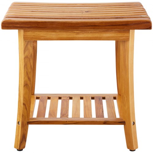 Teak Shower Bench 20 x 143 x 17.9 in Waterproof Wood Shower Stool with Storage