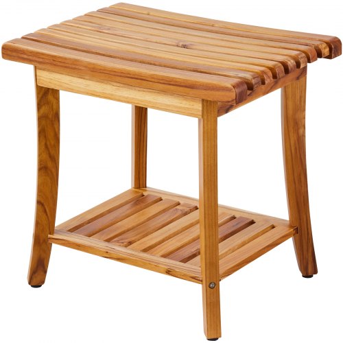 Teak Shower Bench 20 x 143 x 17.9 in Waterproof Wood Shower Stool with Storage