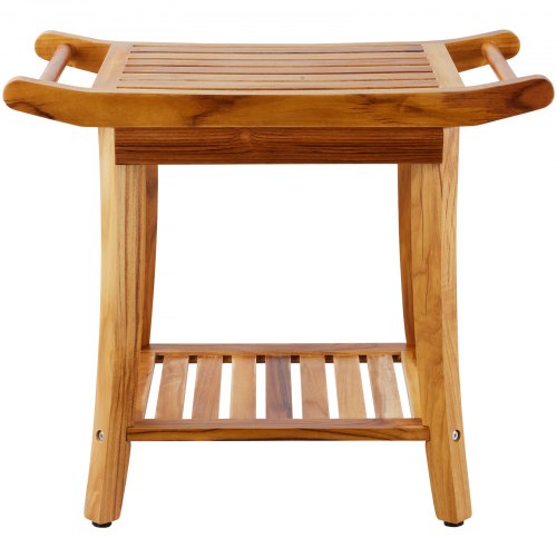 Teak Shower Bench 22 x 144 x 18.5 in Waterproof Wood Shower Stool with Storage