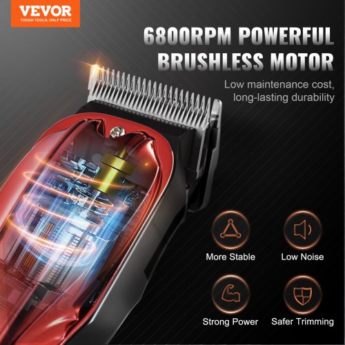 Professional Hair Clipper for Men Cordless Barber Clipper with 6800RPM