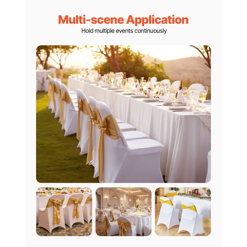 White Stretch Spandex Chair Covers – 30 PCS Folding Kitchen Chairs Cover