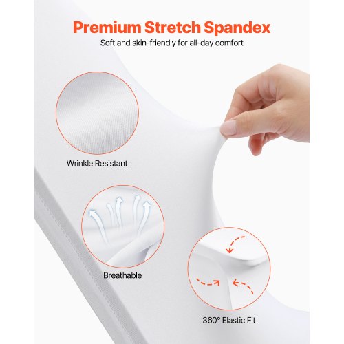 White Stretch Spandex Chair Covers – 30 PCS Folding Kitchen Chairs Cover