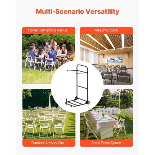 Folding Chair Rack 100 LBS Capacity Heavyduty Chair Cart for Hanging 10