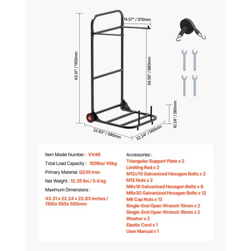 Folding Chair Rack 100 LBS Capacity Heavyduty Chair Cart for Hanging 10