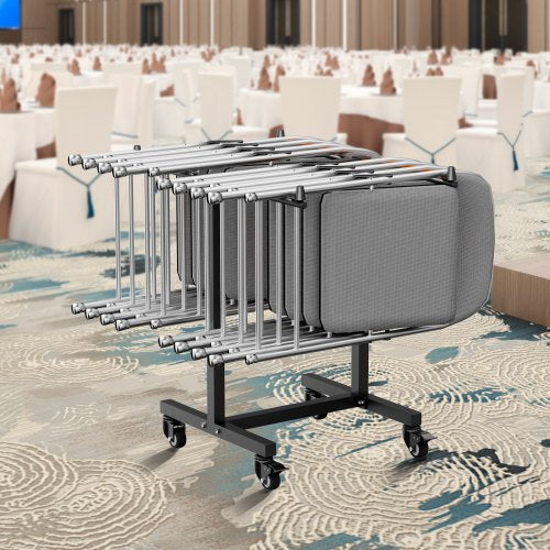 Folding Chair Rack 200 LBS Capacity Tshape Chair Cart for 14 Chairs