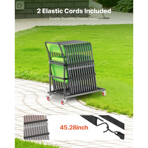 Folding Chair Rack 300 LBS Capacity Lshape Vertical Placement Chair Cart