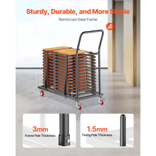 Folding Chair Rack 300 LBS Capacity Lshape Horizontal Placement Chair