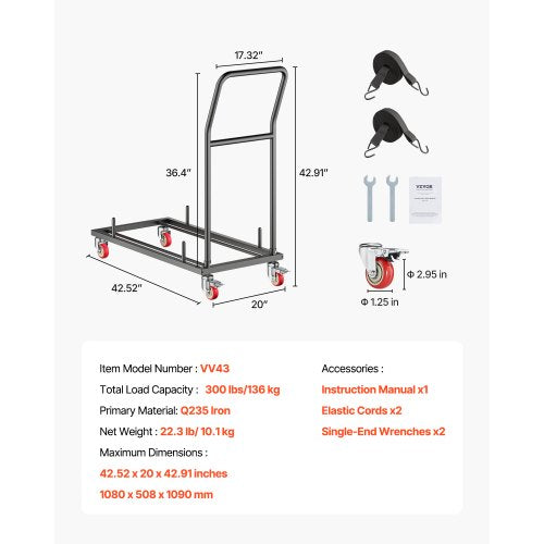 Folding Chair Rack 300 LBS Capacity Lshape Horizontal Placement Chair