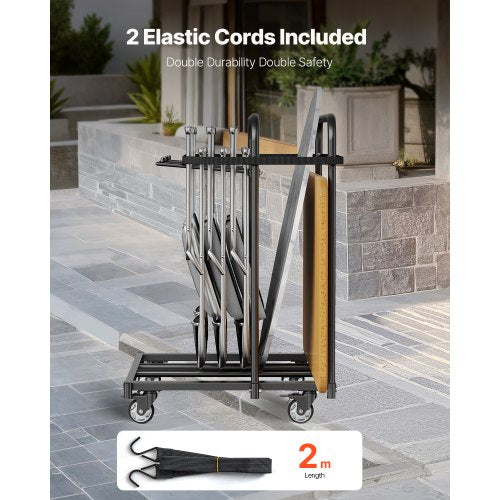 Folding Chair Rack 400 LBS Capacity Heavyduty Chair Cart for 5 Tables14
