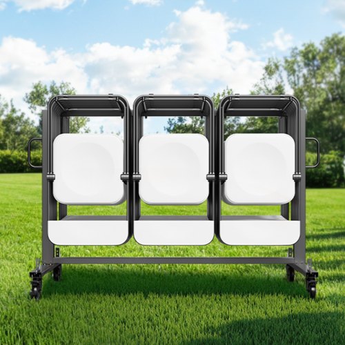 Folding Chair Rack 400 LBS Capacity Heavyduty Chair Cart for 42 Chairs or 12