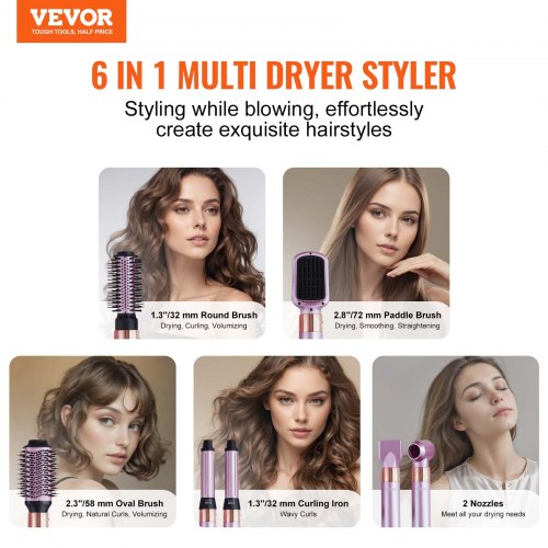 Hair Styler and Dryer Brush 6in1 Multi Air Styler 110000RPM HighSpeed