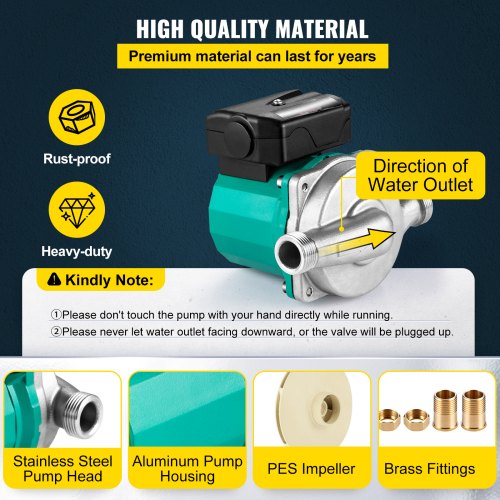 Hot Water Recirculating Pump 93W 110V Water Circulator Pump Circulation