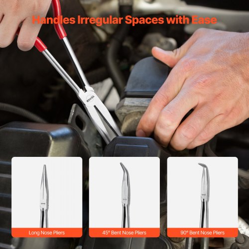 5Piece Needle Nose Pliers 11 in Long Needle Nose Pliers Set Diagonal