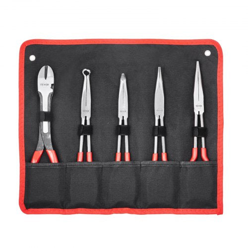 5Piece Needle Nose Pliers 11 in Long Needle Nose Pliers Set Diagonal