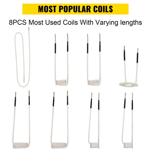 Induction Heater Coil Kit 8PCS Most Used Induction Heater Coils with Varying