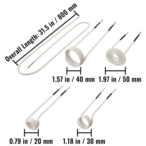 Induction Heater Coil Kit 8PCS Most Used Induction Heater Coils with Varying