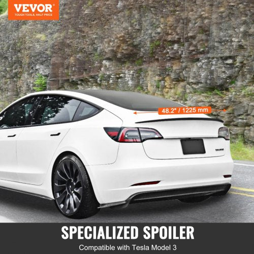 GT Wing Car Spoiler 48.2 inch Spoiler Compatible with Tesla Model 3 High