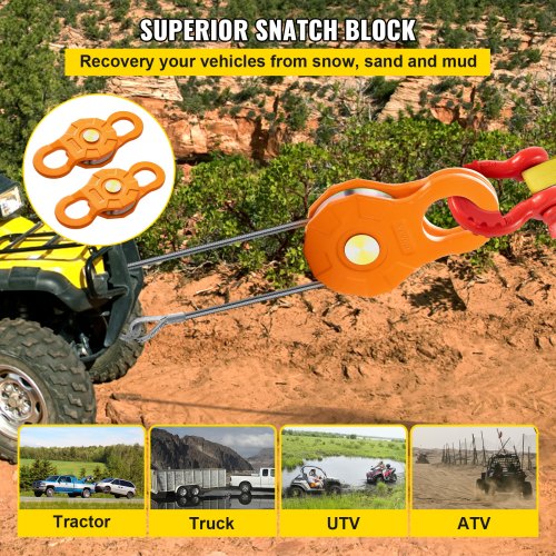 Snatch Block 11T25000 LBS Working Load Limit Heavy Duty Winch Pulley for 055