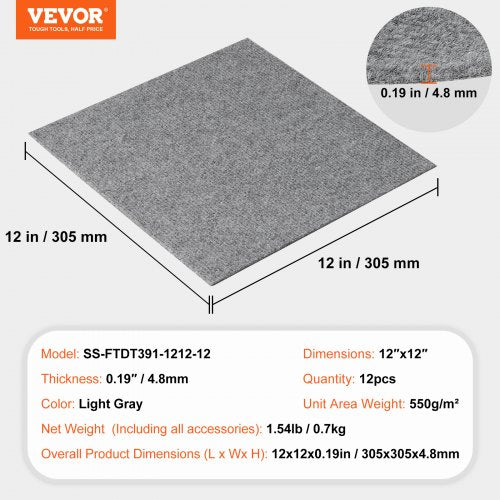 Carpet Tiles Peel and Stick 12” x 12” Squares Self Adhesive Carpet Floor
