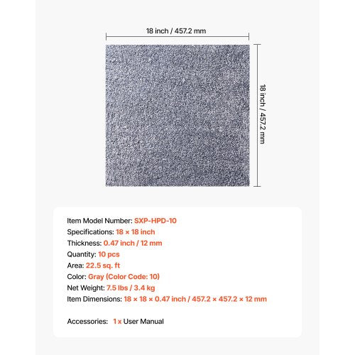 Carpet Tiles 18x18 inch 10 Pack Peel and Stick Carpet Square Rug Self