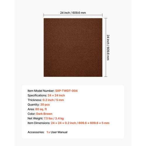 Carpet Tiles 24x24 inch 20 Pack Peel and Stick Carpet Square Rug Self