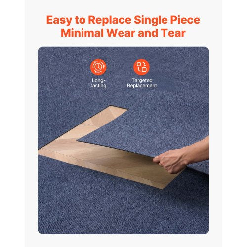 Carpet Tiles 24x24 inch 15 Pack Peel and Stick Carpet Square Rug Self
