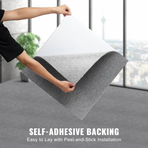 Carpet Tiles Peel and Stick 24” x 24” Squares Self Adhesive Carpet Floor