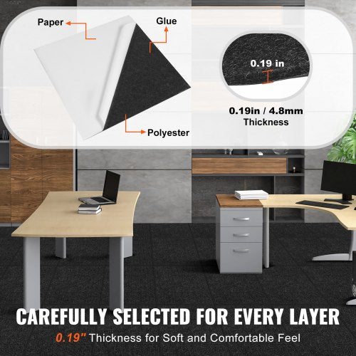Carpet Tiles Peel and Stick 24” x 24” Squares Self Adhesive Carpet Floor