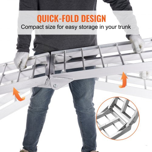 Aluminum Ramps 1500 lbs Folding Loading Ramps for Pickup Trucks Bed