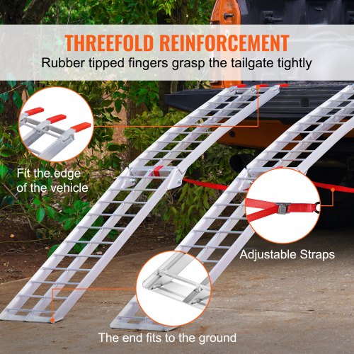 Aluminum Ramps 1500 lbs Folding Loading Ramps for Pickup Trucks Bed