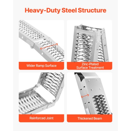 Aluminum Ramps 1000 lbs 2Pcs Heavyduty Ramps with Wider Ramp Surface