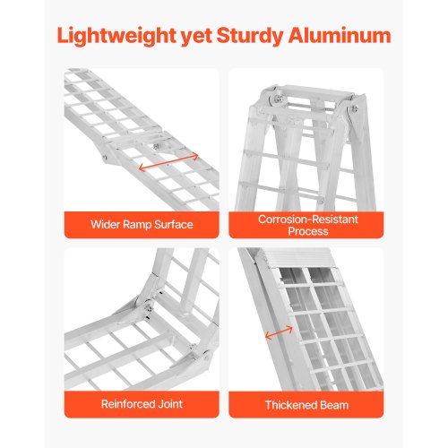 Aluminum Ramps 600 lbs 1Pcs Heavyduty Ramps with Wider Ramp Surface