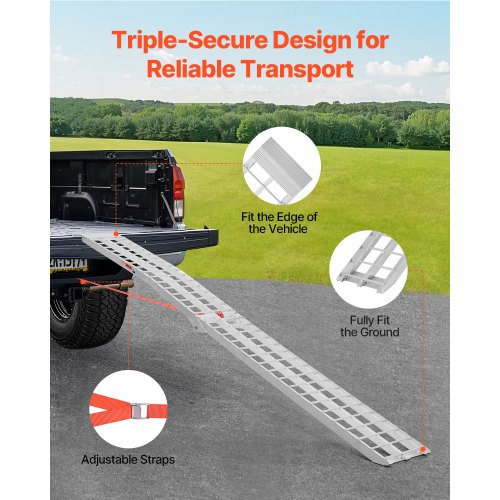 Aluminum Ramps 600 lbs 1Pcs Heavyduty Ramps with Wider Ramp Surface