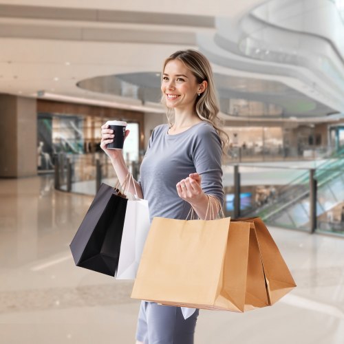 Kraft Paper Bags with Handles 100Pcs 16 x 6 x 12 in Large Paper Grocery