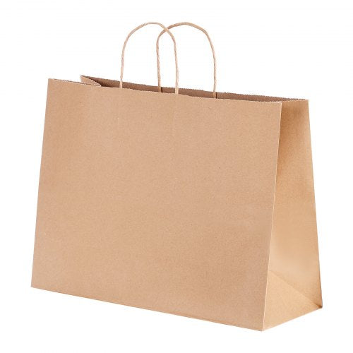 Kraft Paper Bags with Handles 100Pcs 16 x 6 x 12 in Large Paper Grocery