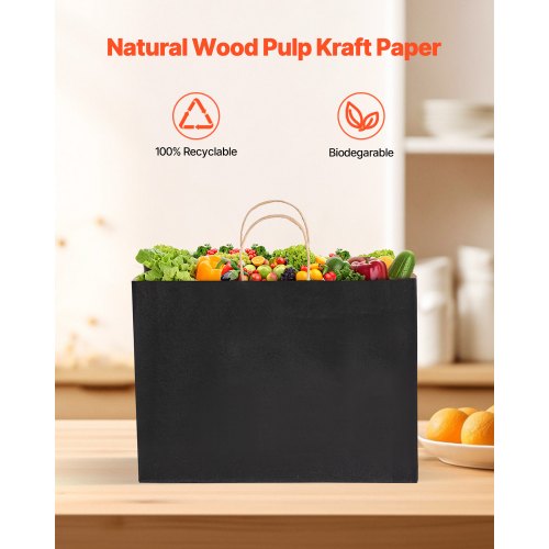 Kraft Paper Bags with Handles 50Pcs 16 x 6 x 12 in Large Paper Grocery
