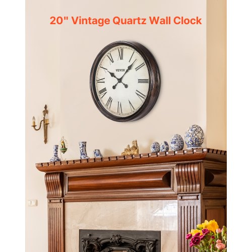 Wall Clock 20 in Wall Clock Roman Numerals Battery Operated Non Ticking