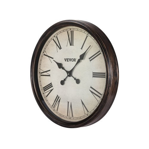 Wall Clock 20 in Wall Clock Roman Numerals Battery Operated Non Ticking