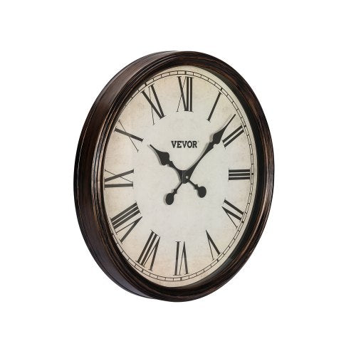 Wall Clock 20 in Wall Clock Roman Numerals Battery Operated Non Ticking
