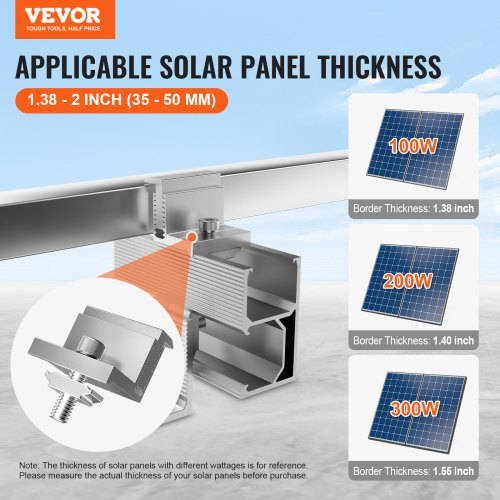 Solar Panel Z Mounting Brackets 3550mm Adjustable Solar Panel End Clamps