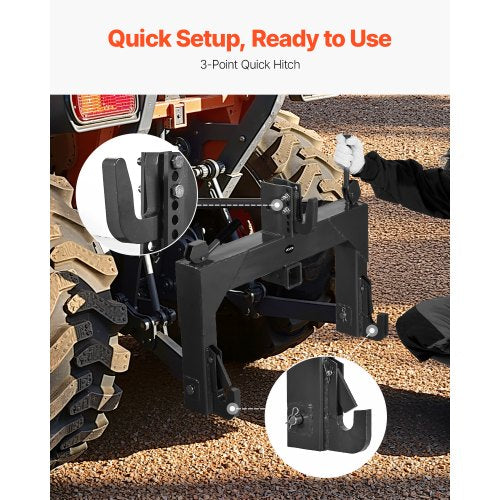 3Point Quick Hitch With 2 In Receiver 3000 Lbs Lift Capacity 3Pt 5 Level