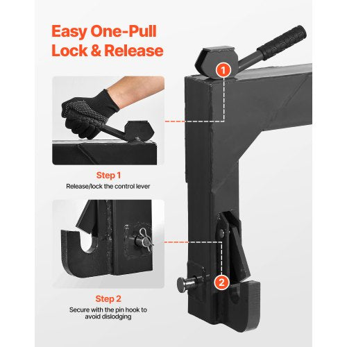 3Point Quick Hitch With 2 In Receiver 3000 Lbs Lift Capacity 3Pt 5 Level