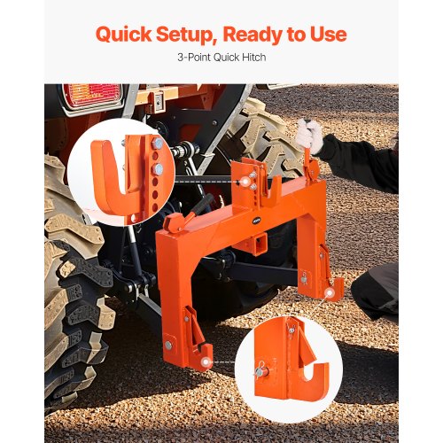 3Point Quick Hitch With 2 In Receiver 3000 Lbs Lift Capacity 3Pt 5 Level 64 8